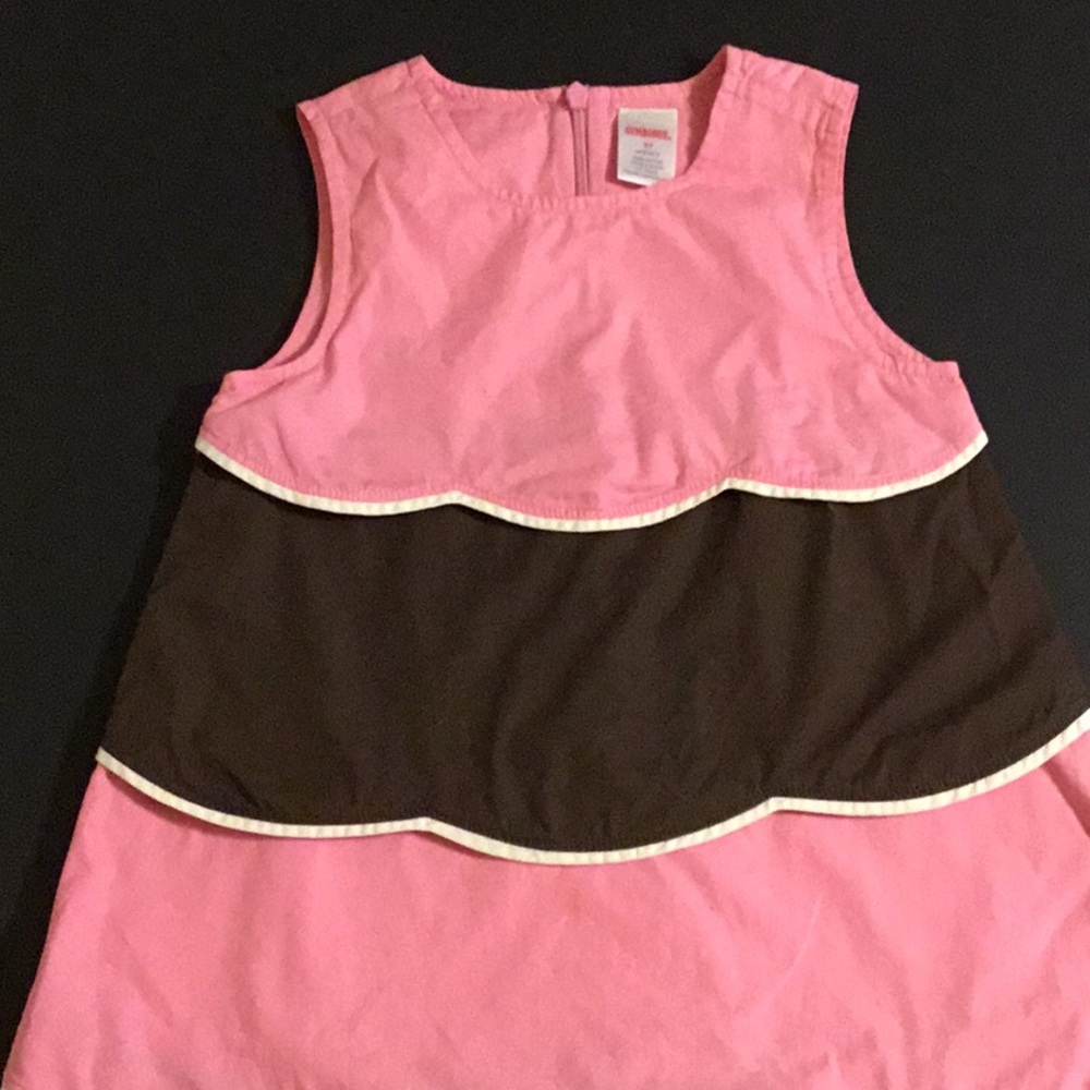 Gymboree pink and brown ruffle dress size 5T